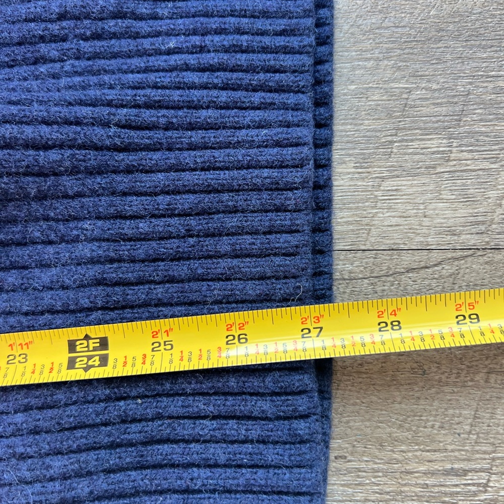 VTG LL Bean Men’s L Blue Merino Wool Commando Pullover Sweater Patches - Picture 6 of 6